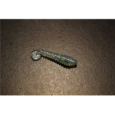 Shad annelé bleu scintillant (3,8 cm)