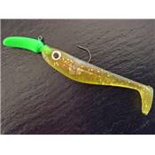 Tête bavette avec shad segmenté chartreuse (7,5 cm)