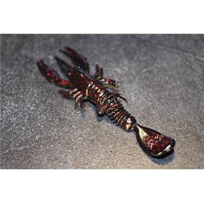 Tête pelle avec écrevisse noire pailletée rouge (7,5 cm)