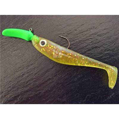 Tête bavette avec shad segmenté chartreuse (7,5 cm)