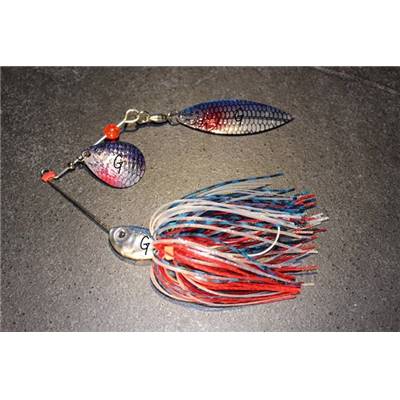 Spinnerbait écaille de poisson bleu brillant