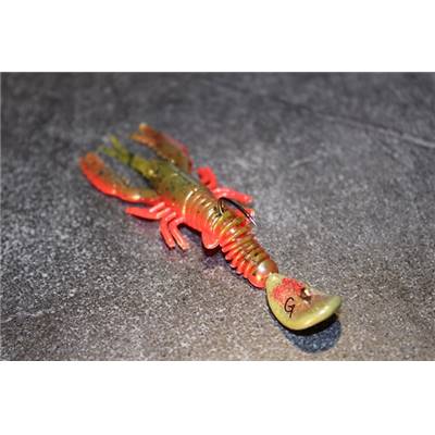 Tête pelle avec écrevisse rouge verdâtre (7,5 cm)